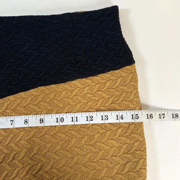 HD in Paris Textured Knit Pencil Skirt Womens 4 Asymmetrical Multi Color Block - Picture 15 of 16